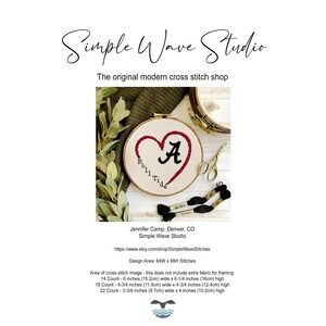 Alabama Roll‎ Tide Football Counted Cross Stitch Pattern Chart